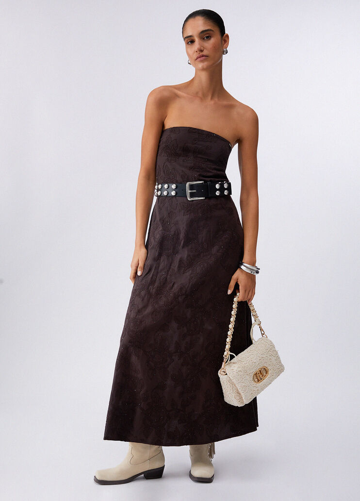 Langes Kleid mit Stickereien Dunkelbraun Liu Jo - large image number 5