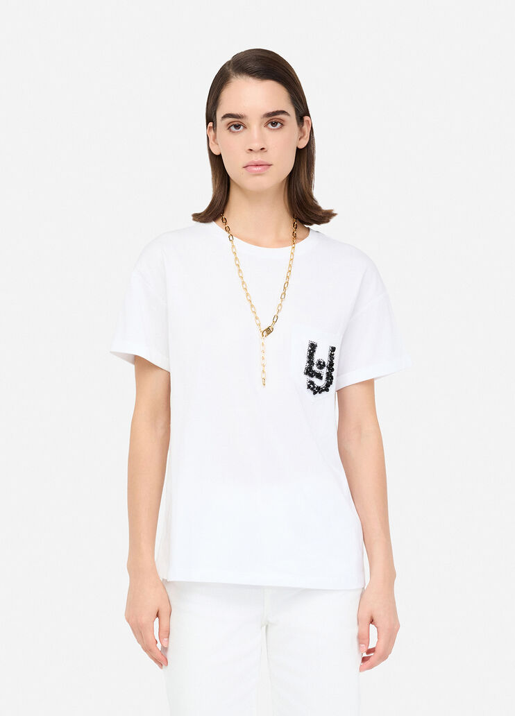 Liu Jo Better T-shirt white/sequins Liu Jo - medium Liu Jo Better T-shirt white/sequins Liu Jo - medium