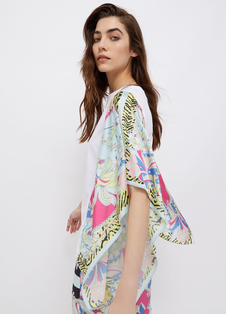 Top con dettagli in raso bianco/zebrato/fiori Liu Jo - large image number 2