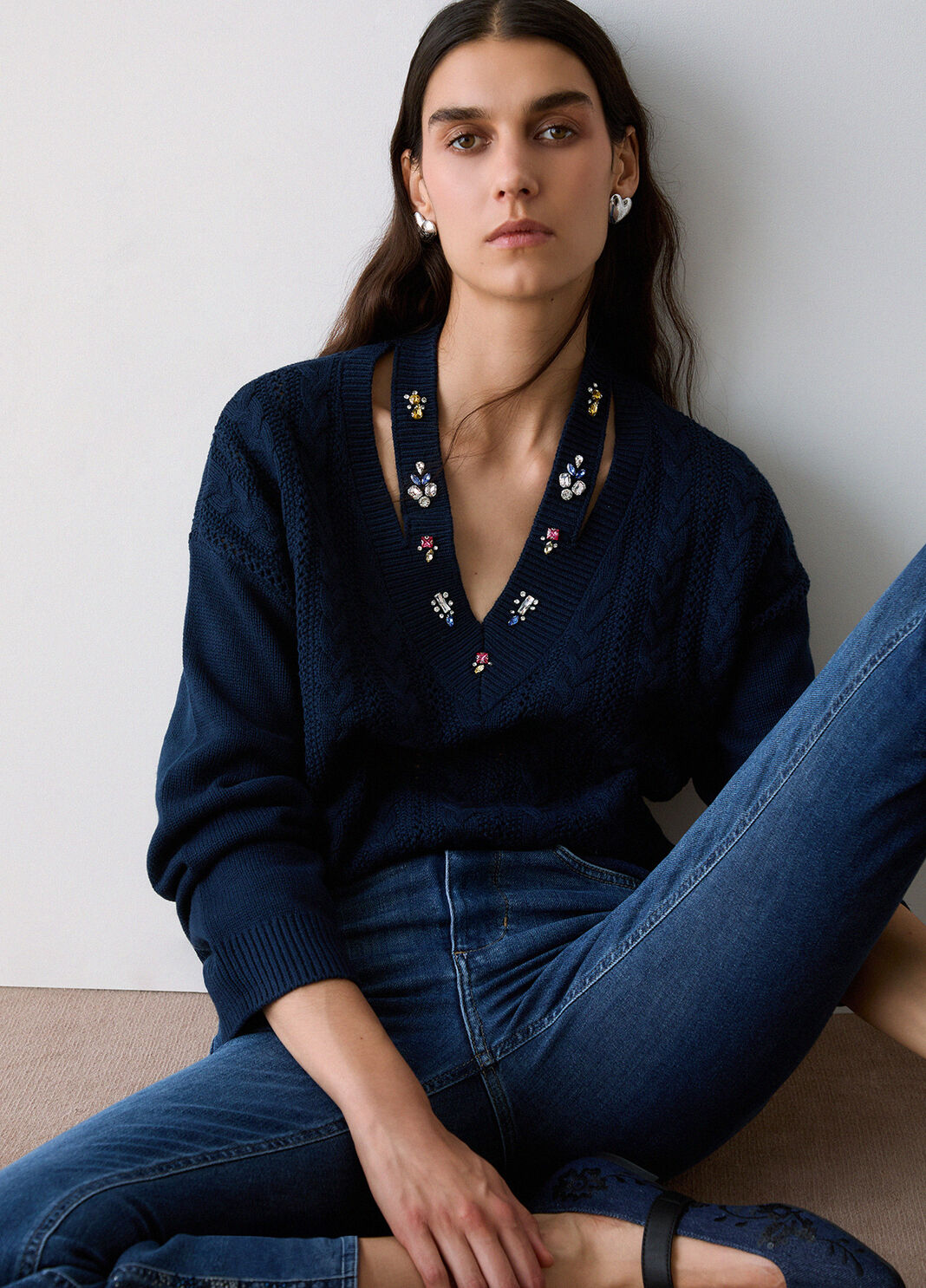 Bootcut jeans with rhinestones dark blue denim Liu Jo - large image number 4