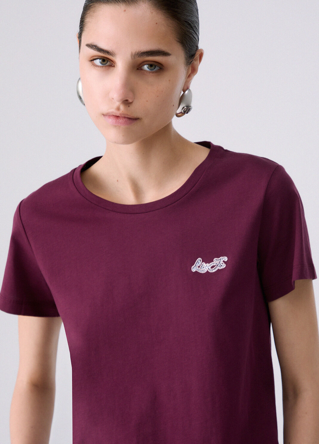 T-shirt avec logo aubergine Liu Jo - large image number 4
