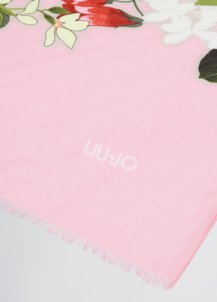 Shawl with floral print beige Liu Jo - large image number 4 Shawl with floral print beige Liu Jo - large image number 4