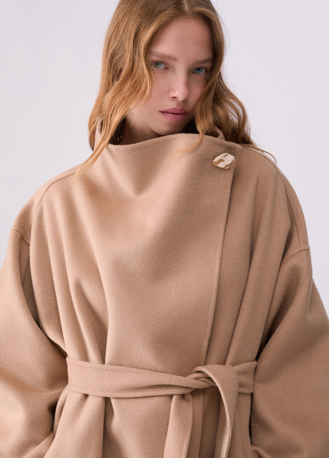 &Uuml;bergro&szlig;er Wollmantel beige Liu Jo - large image number 4