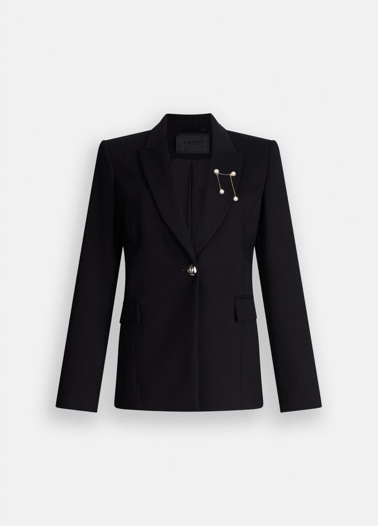 Blazer avec broche ornée de pierres noir Liu Jo - large image number 6