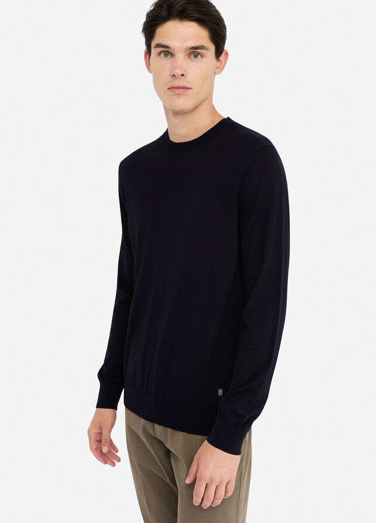 Pull 100 % laine bleu foncé Liu Jo - large image number 2