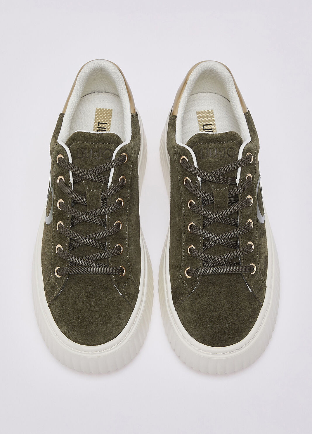 Platform sneakers in suede moss green Liu Jo - large image number 3
