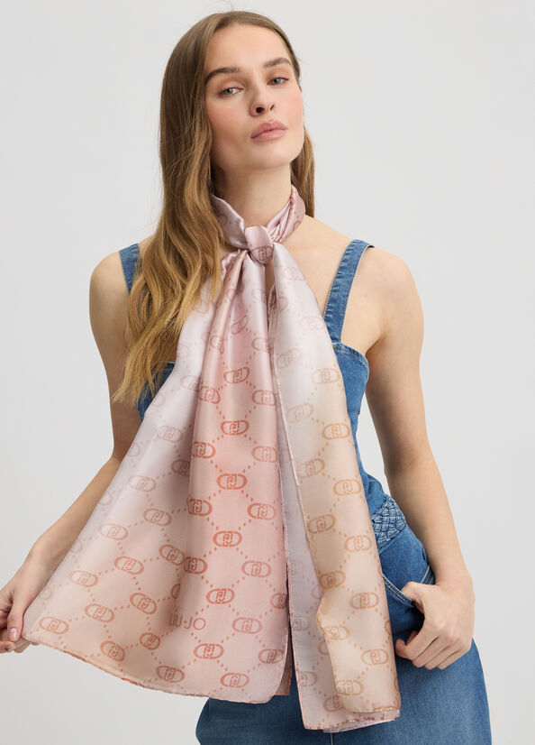 Shawl with logo light beige Liu Jo - large image number 0