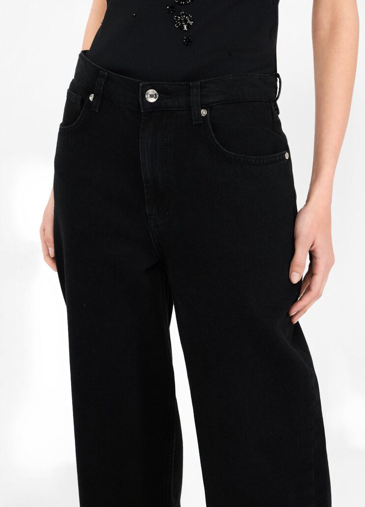 Low-rise wide-leg jeans black denim Liu Jo - large image number 4 Low-rise wide-leg jeans black denim Liu Jo - large image number 4