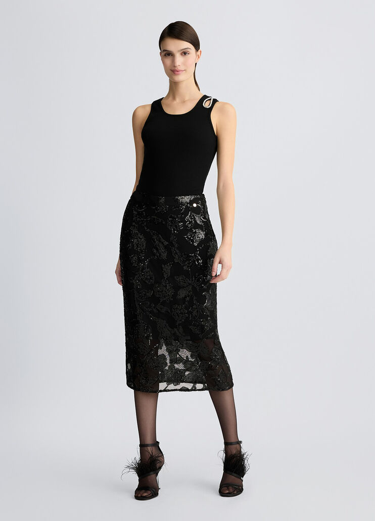 Embellished tulle midi skirt black Liu Jo - medium Embellished tulle midi skirt black Liu Jo - medium