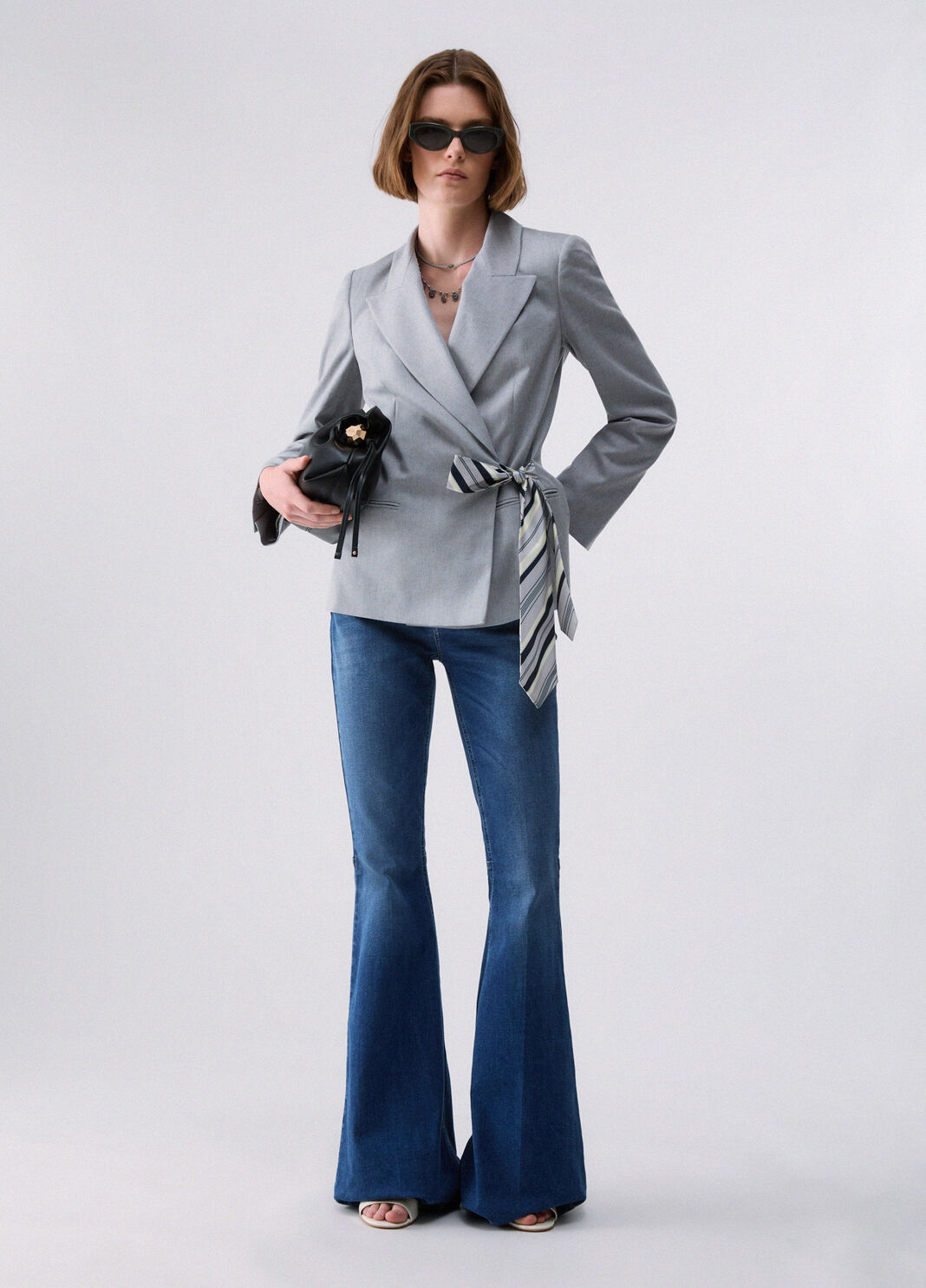 Blazer with tie grey Liu Jo - large image number 3