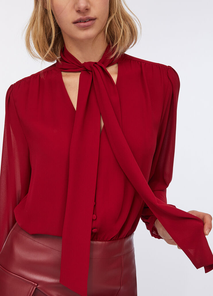 Kurzes Kleid mit Schleife Rot Liu Jo - medium