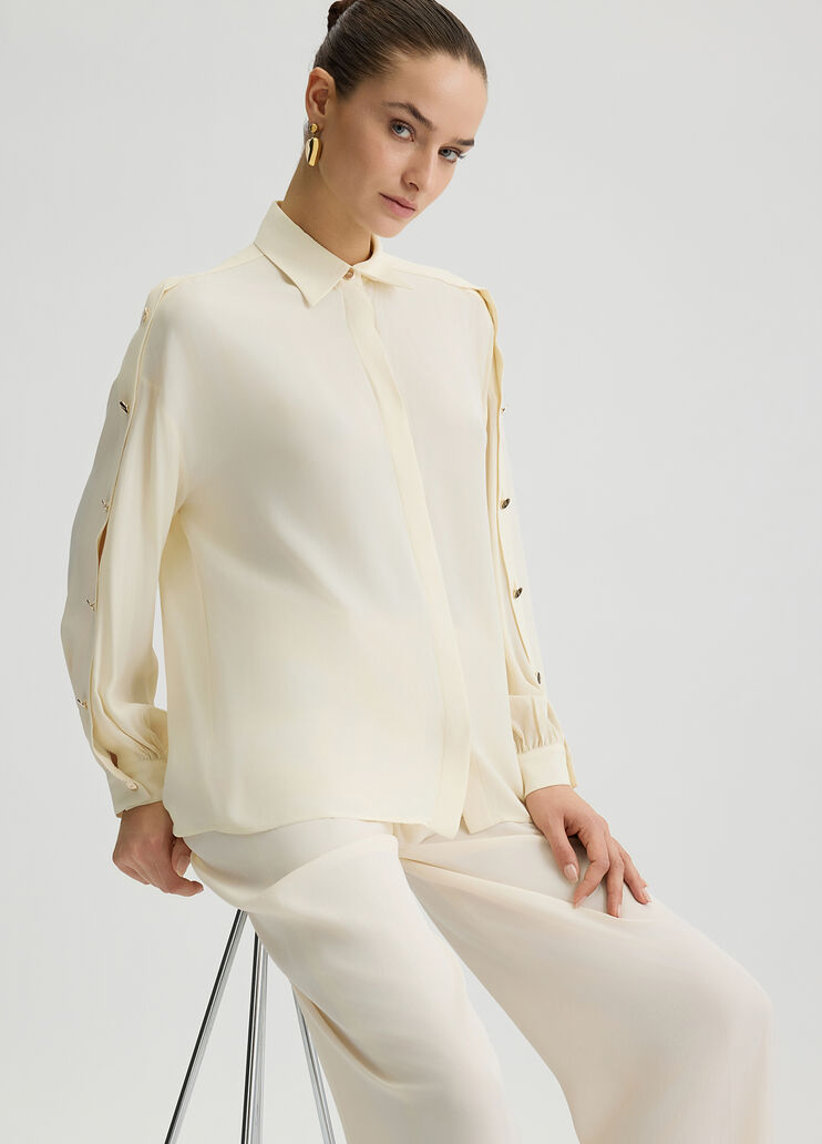 Crêpe de chine shirt white Liu Jo - large image number 3 Crêpe de chine shirt white Liu Jo - large image number 3