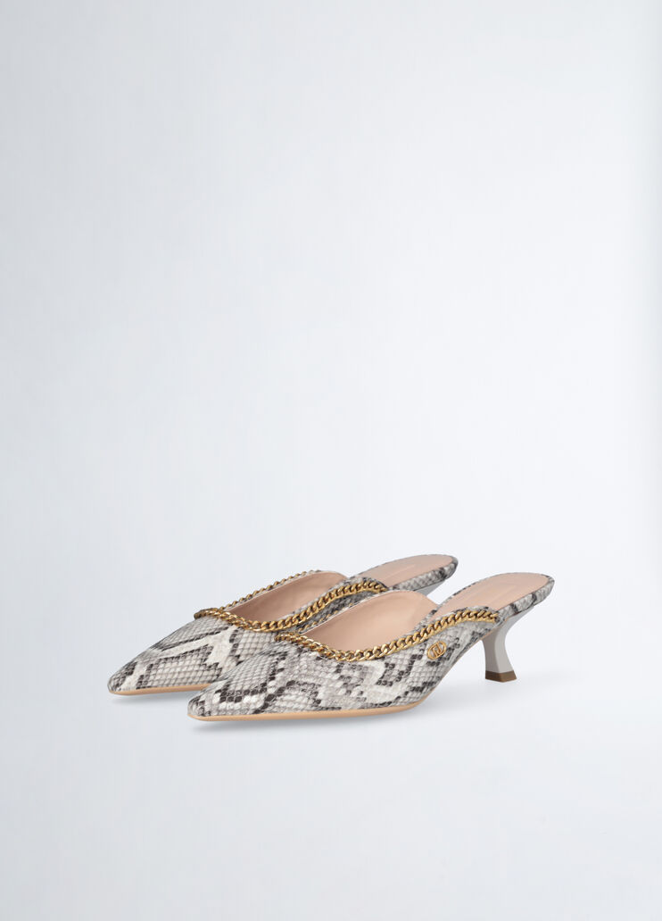 Mules con estampado de piel de serpiente gris Liu Jo - medium