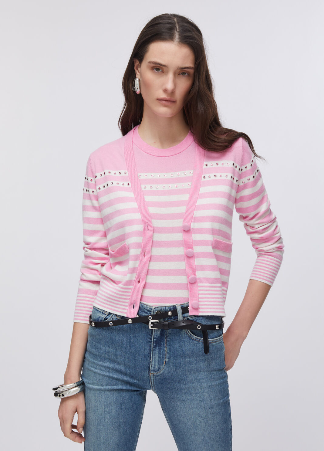 Striped cardigan pink Liu Jo - large image number 0