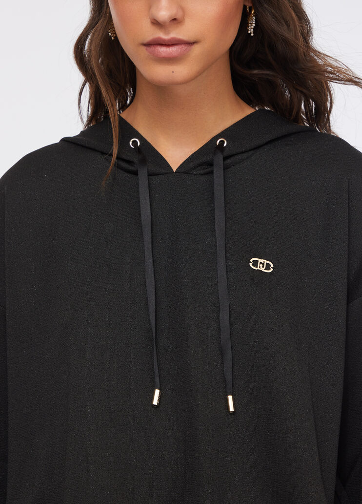 Sudadera de lurex® con capucha negro Liu Jo - large image number 3