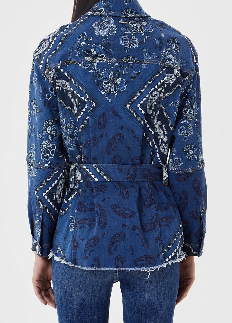 Denim jacket with all over print blue denim Liu Jo - large image number 1