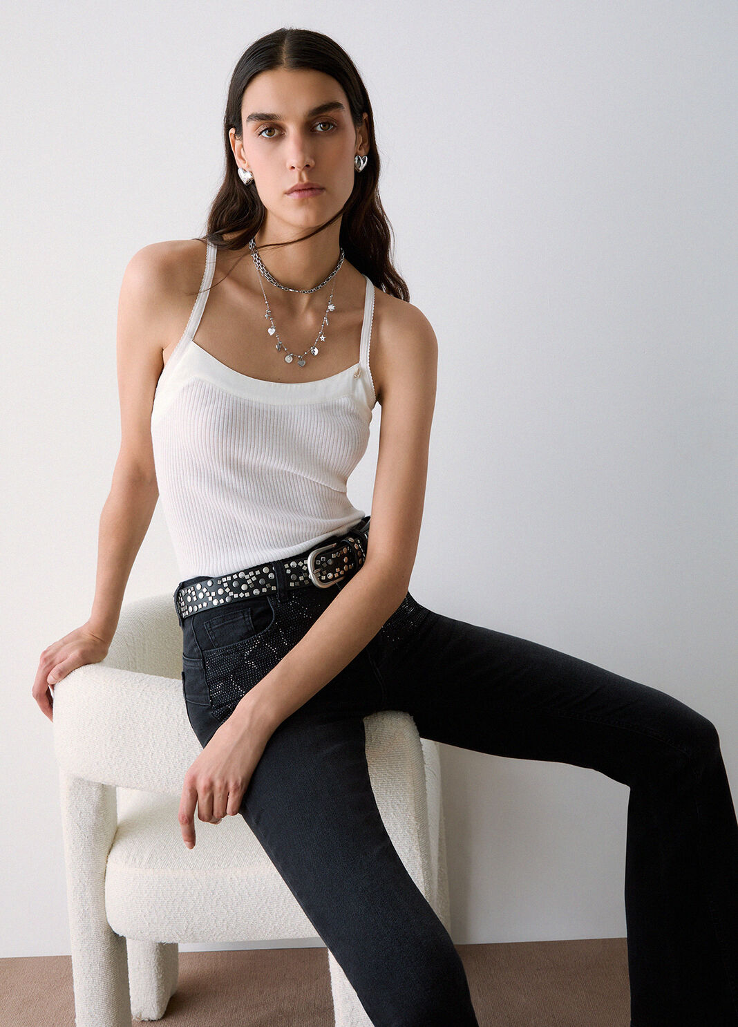 Cross-Back Knit Top white wool Liu Jo - large image number 3