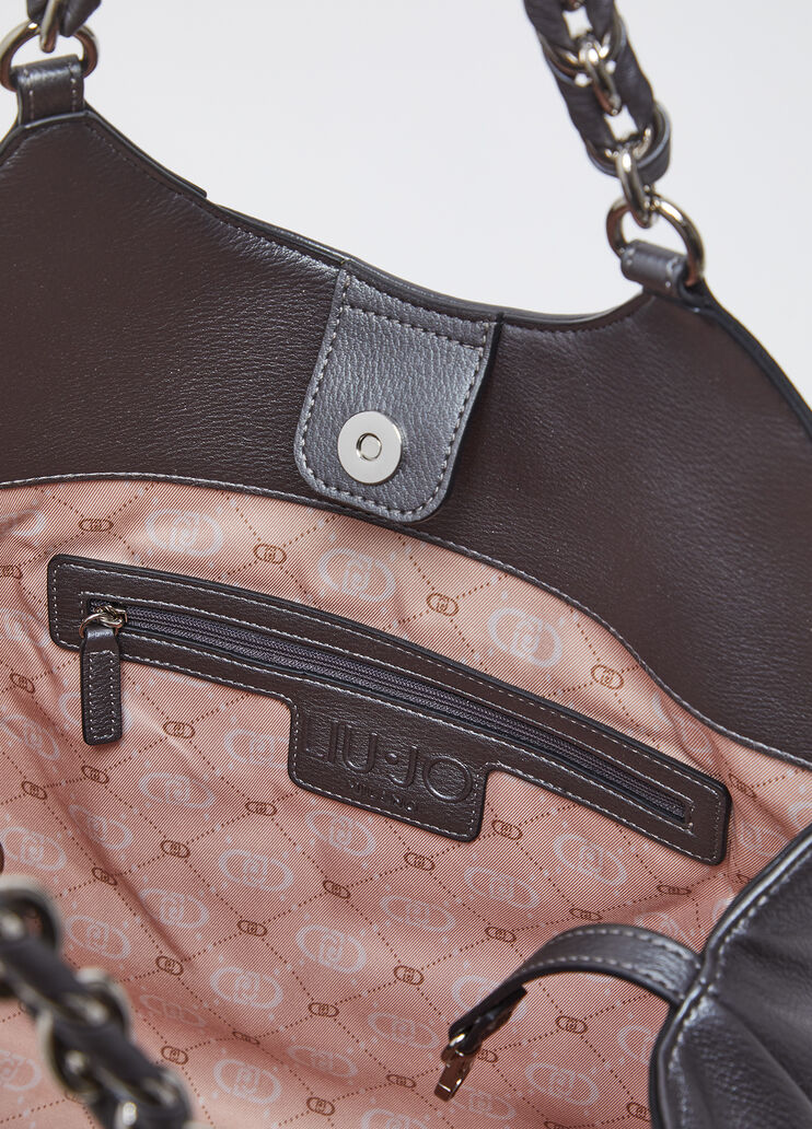 Shopping bag grande con tracolla grigio Liu Jo - large image number 3