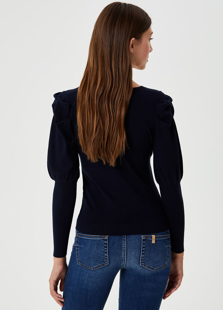 Jumper with puff sleeves Dark blue Liu Jo - large image number 1