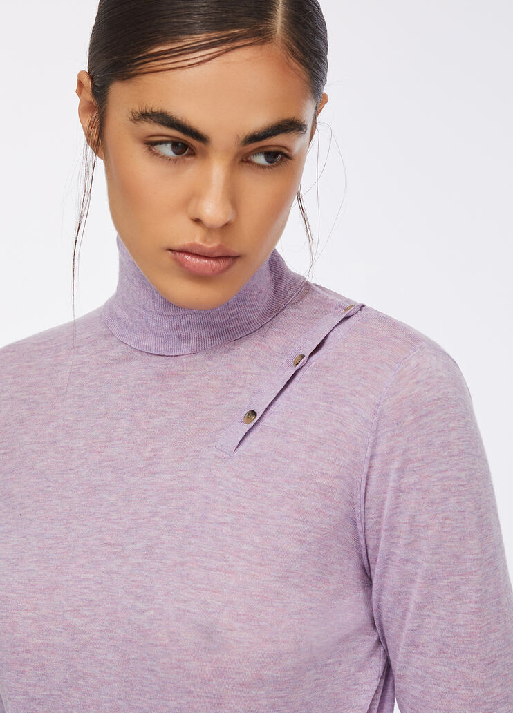 Cotton and cashmere polo-neck lilac Liu Jo - medium