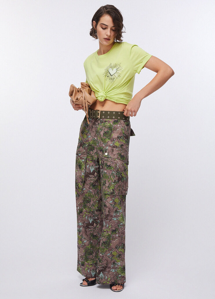 T-Shirt mit Print und Applikationen gelb Liu Jo - large image number 5