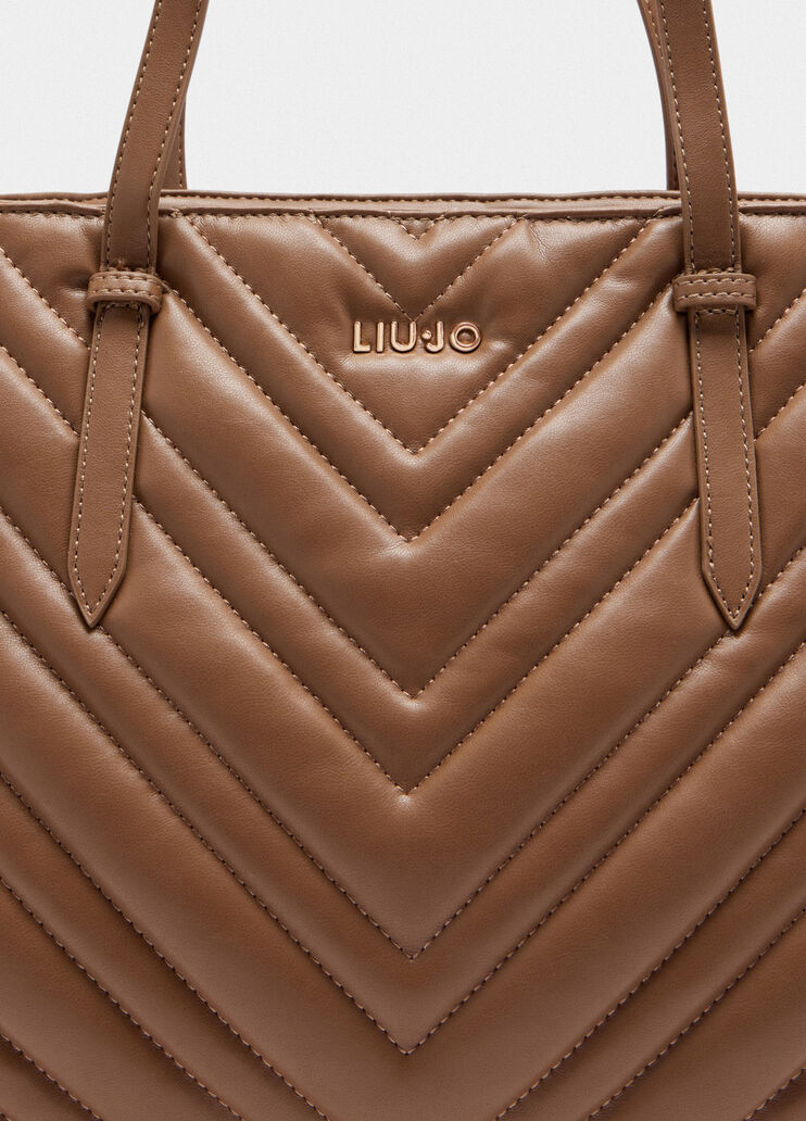 Shopper grand format matelassé marron Liu Jo - large image number 4