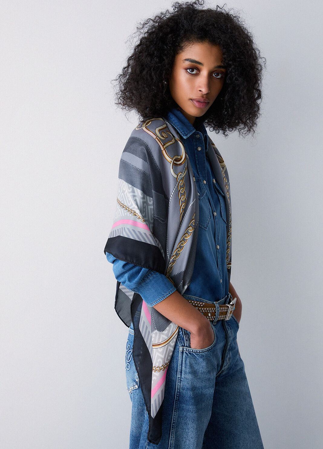 Scarf with ribbons black Liu Jo - large image number 0