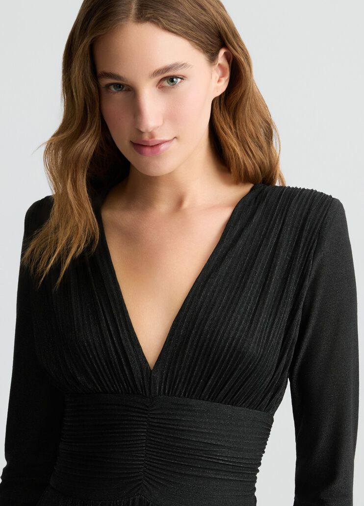 Long black pleated dress black Liu Jo - large image number 2 Long black pleated dress black Liu Jo - large image number 2