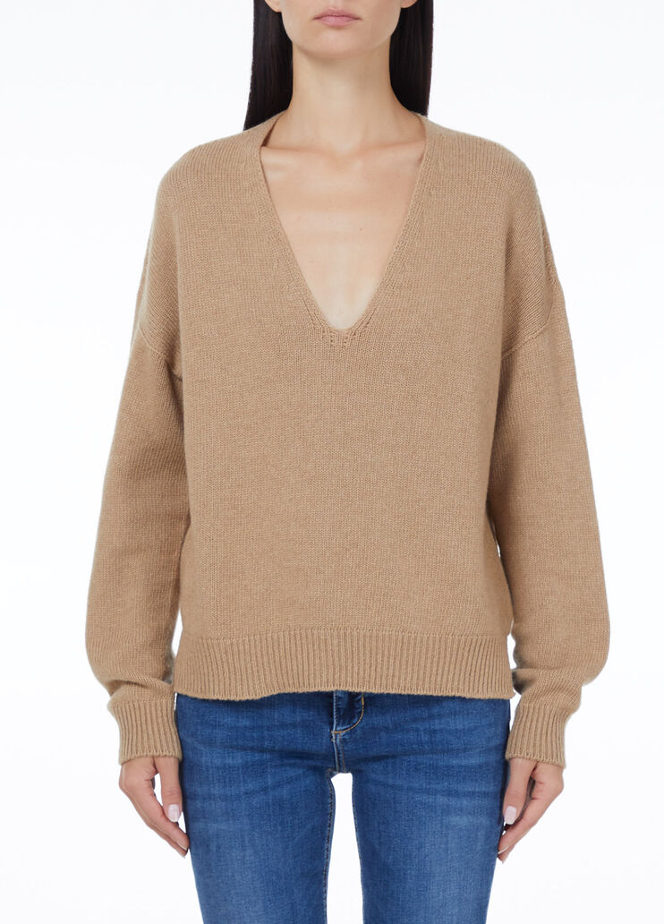 V-neck jumper Camel Liu Jo - large image number 0 V-neck jumper Camel Liu Jo - large image number 0