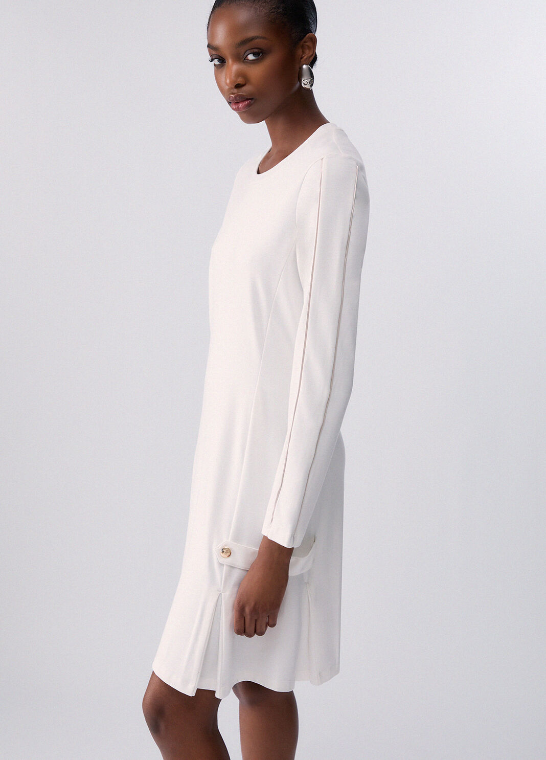 Short dress in Punto Milano fabric white Liu Jo - large image number 4