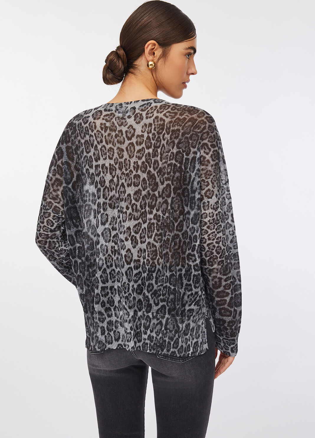 Lurex&reg;-Pullover Graues Animal-Muster Liu Jo - large image number 1