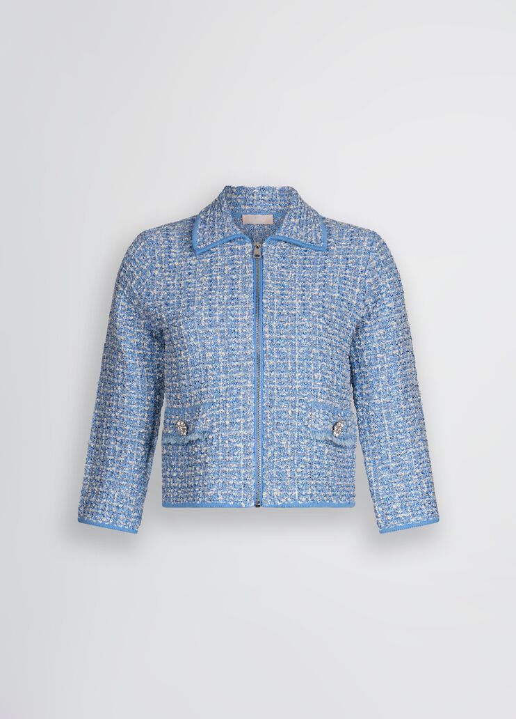 Bouclé jacket bright blue Liu Jo - large image number 6 Bouclé jacket bright blue Liu Jo - large image number 6