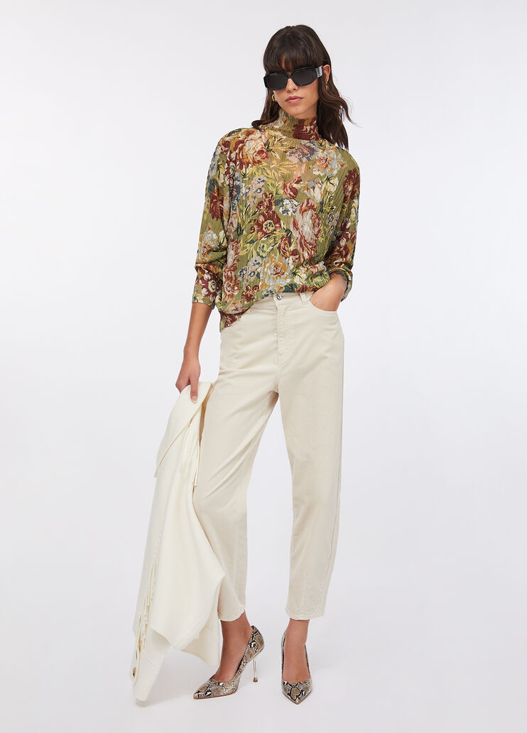 Pullover mit V-Ausschnitt  Sanderson-Print Liu Jo - large image number 5