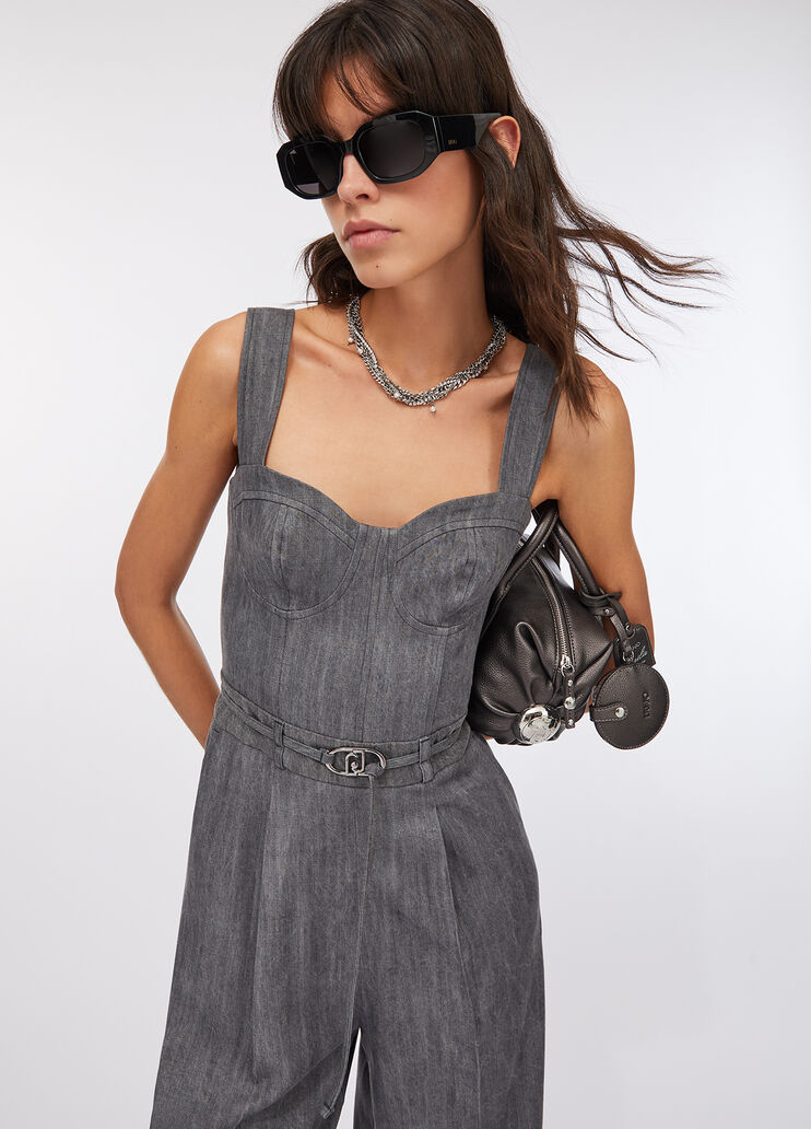 Combinaison en toile denim denim gris Liu Jo - large image number 3