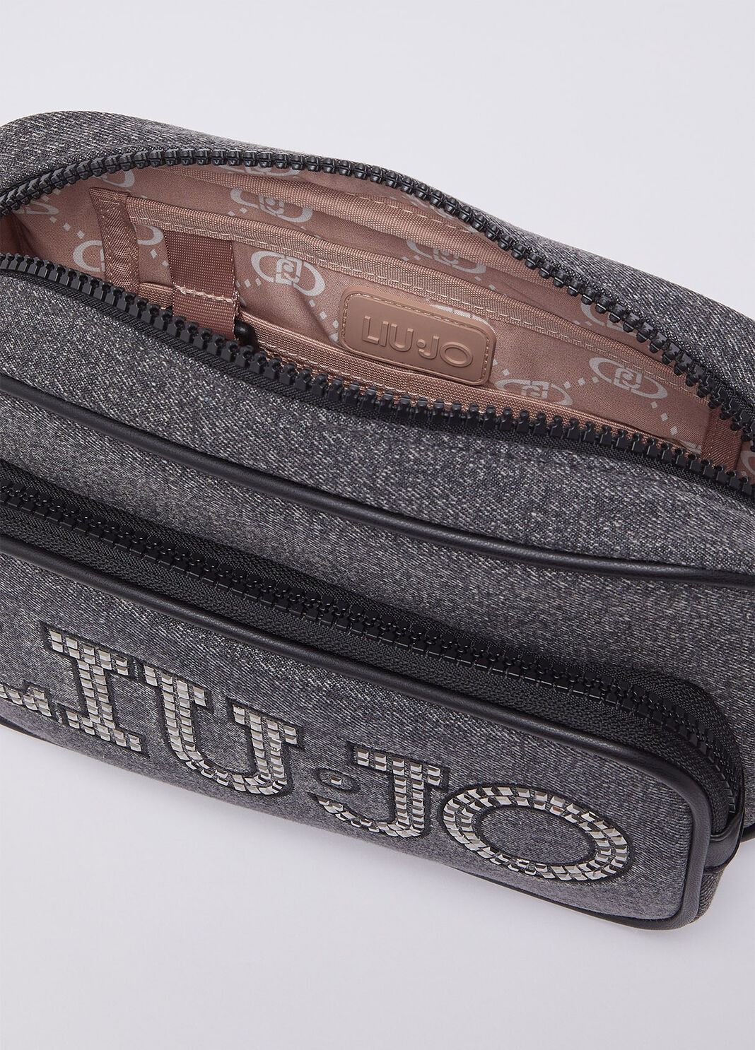 Medium crossbody bag with logo grey denim Liu Jo - large image number 6
