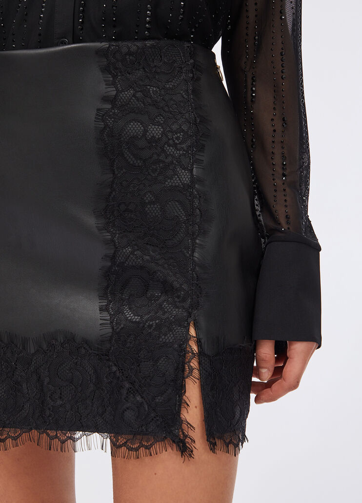 Miniskirt with lace black Liu Jo - medium Miniskirt with lace black Liu Jo - medium