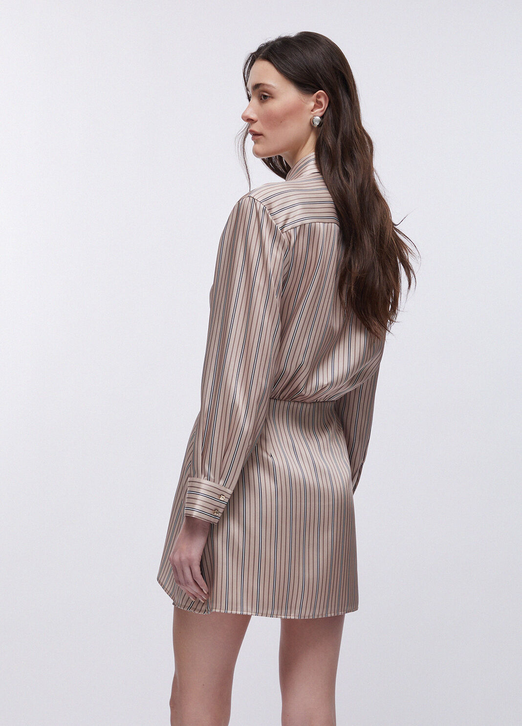 Kurzes Kleid mit Streifen Beige Liu Jo - large image number 1