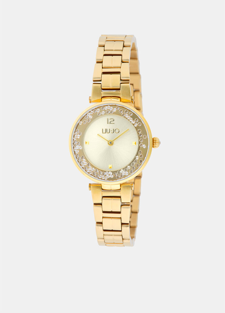 Steel watch with diamantés gold Liu Jo - medium