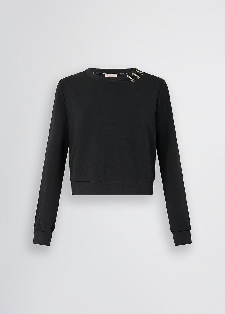 Scuba sweatshirt black Liu Jo - large image number 6 Scuba sweatshirt black Liu Jo - large image number 6