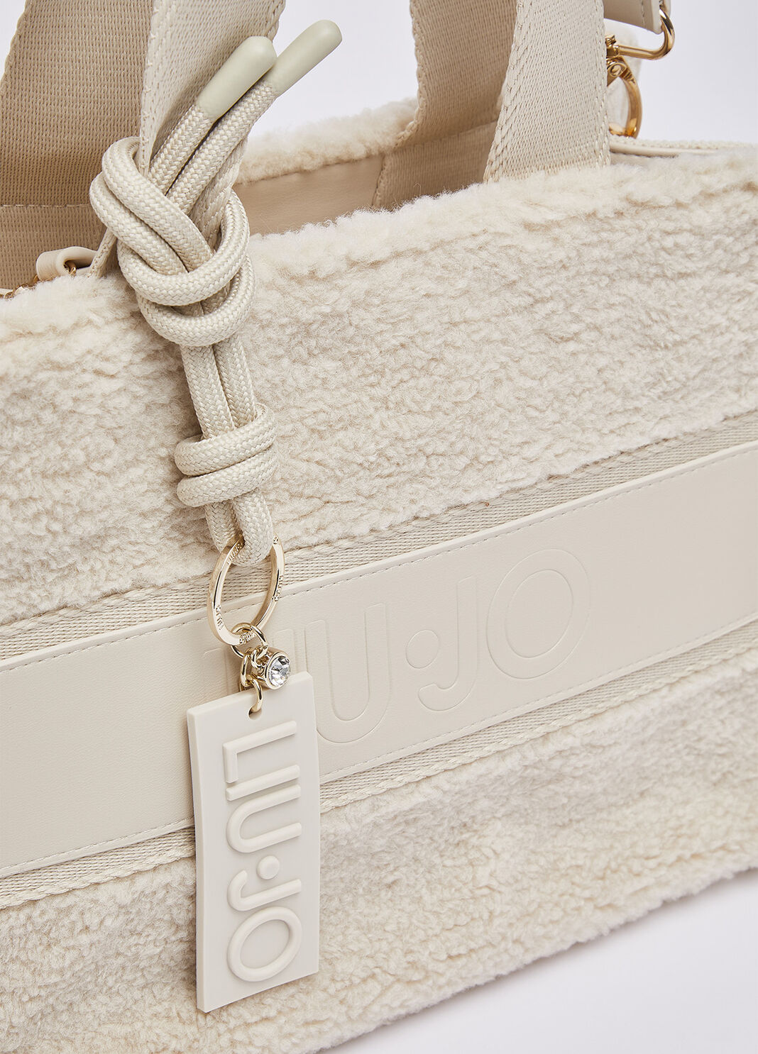 Small teddy tote bag white wool Liu Jo - large image number 4