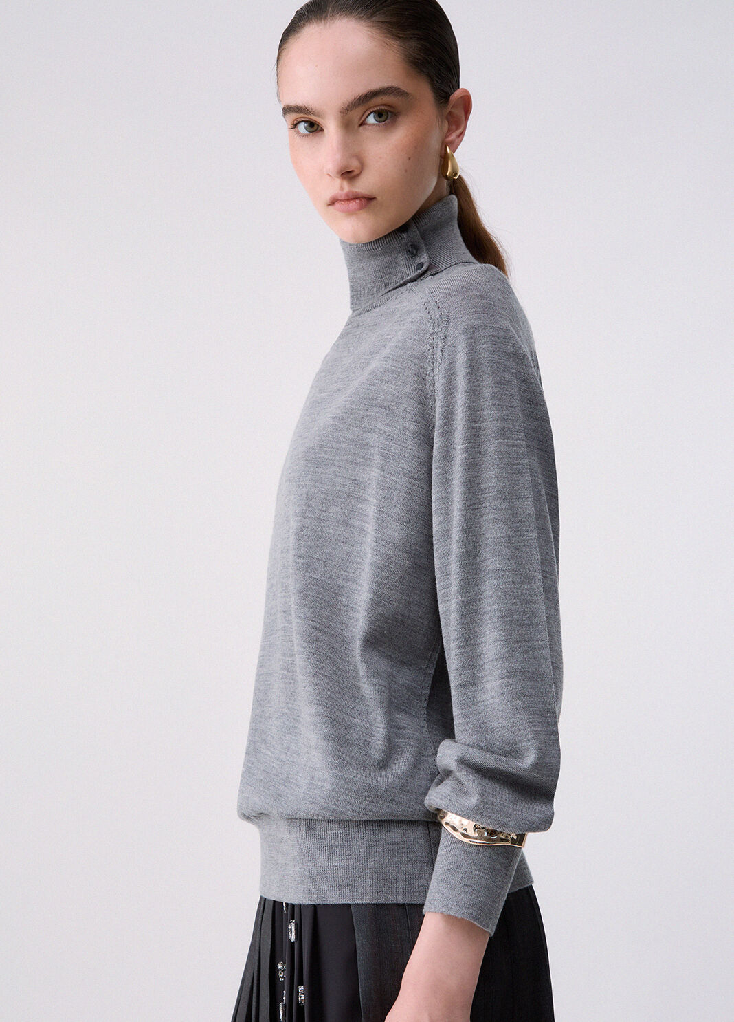 Wool Turtleneck with Bracelet grey m&eacute;lange Liu Jo - large image number 4