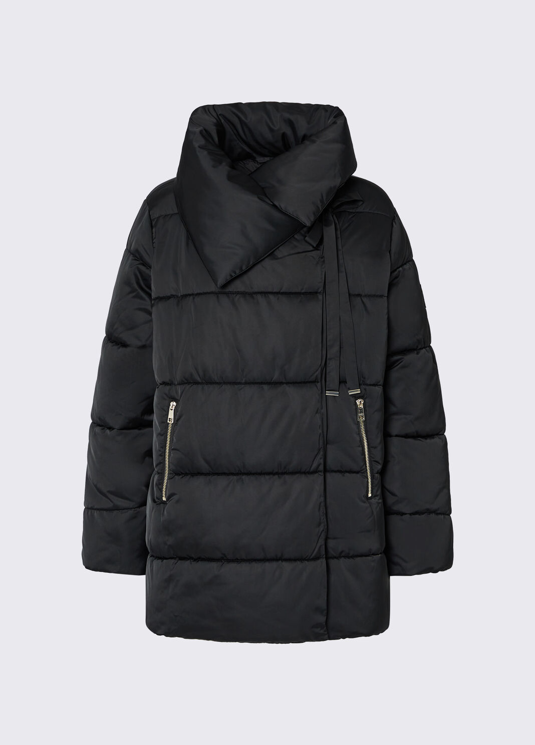 Oversized padded jacket in shiny nylon black Liu Jo - large image number 6
