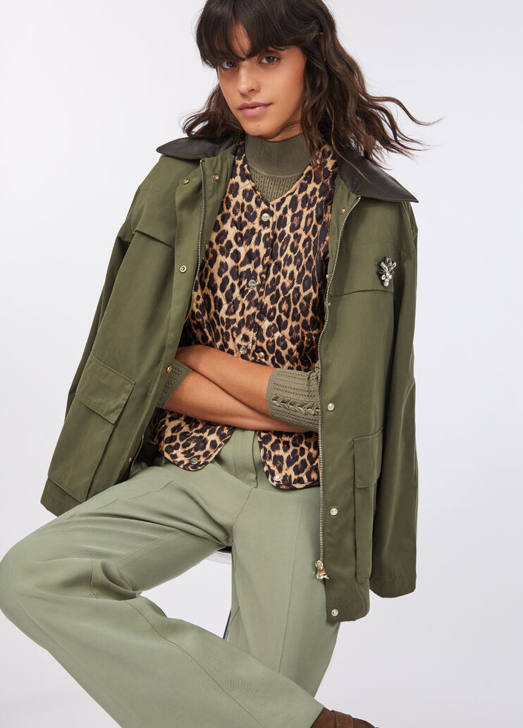 Jacket with bejewelled embroidery military green Liu Jo - medium