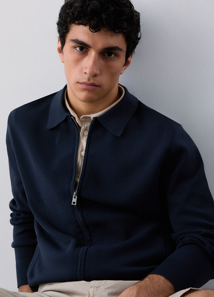 Cardigan long avec zip bleu fonc&eacute; Liu Jo - medium