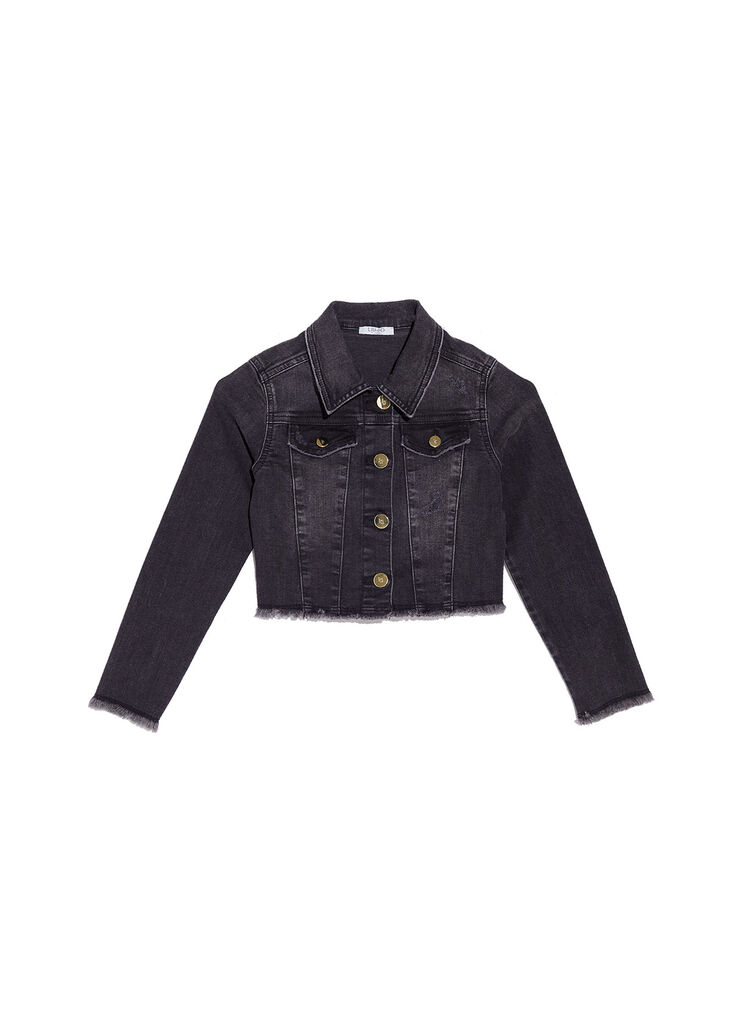 Denim jacket with frayed edges black denim Liu Jo - large image number 0