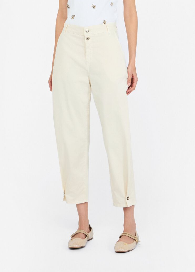 Balloon trousers with bejewelled button light beige Liu Jo - medium Balloon trousers with bejewelled button light beige Liu Jo - medium
