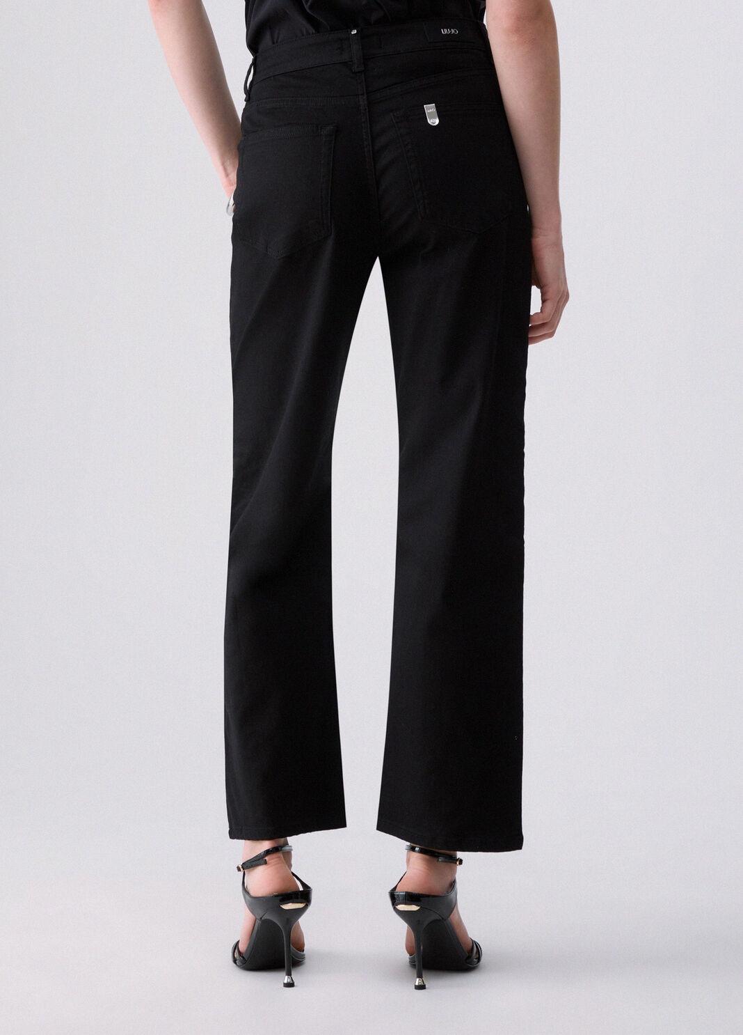 Pantaloni straight con intreccio cut-out nero Liu Jo - large image number 1