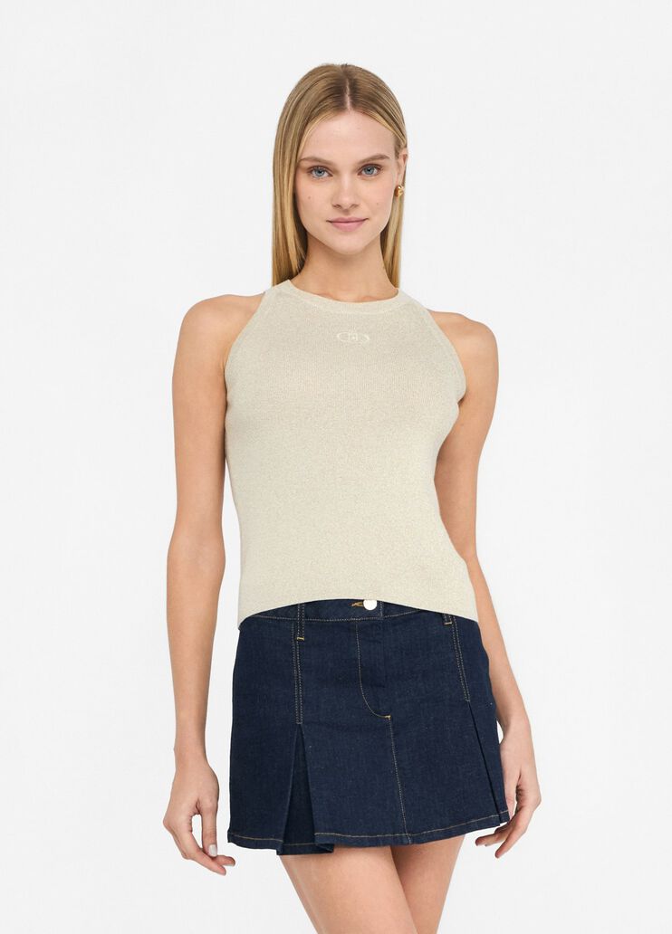 Lurex® knit top white wool Liu Jo - large image number 0 Lurex® knit top white wool Liu Jo - large image number 0