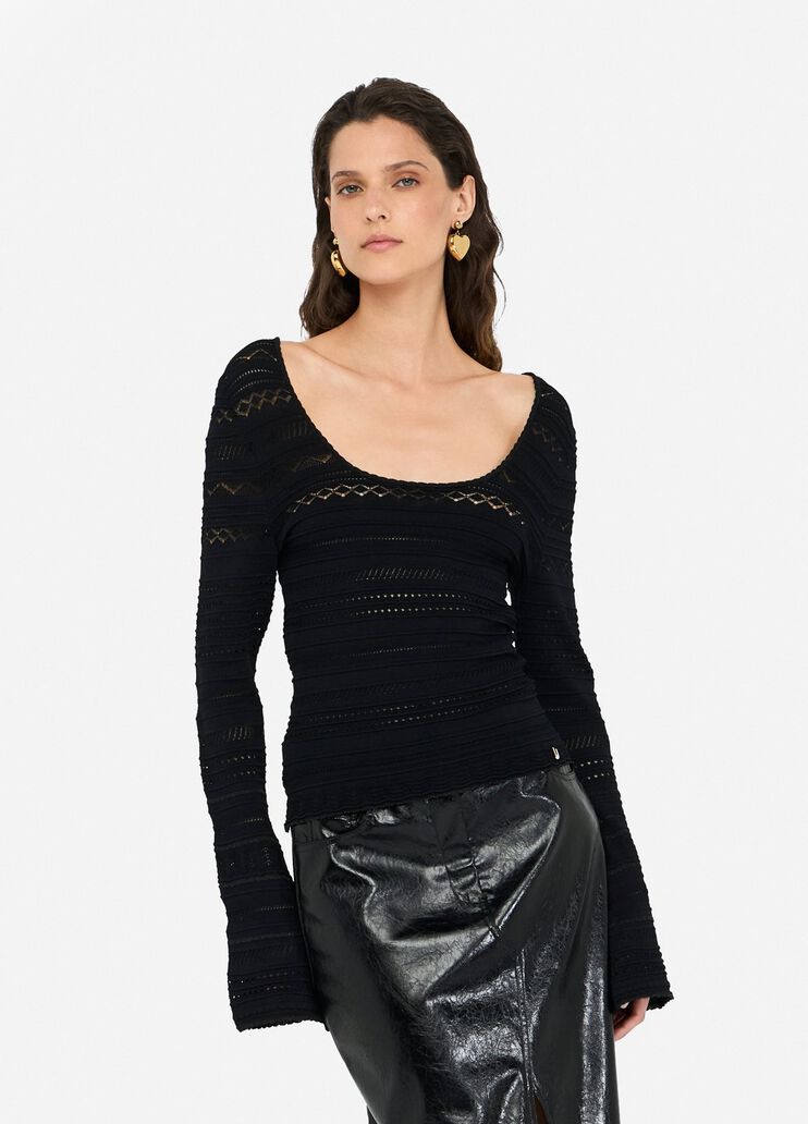 Jersey calado negro Liu Jo - medium Jersey calado negro Liu Jo - medium