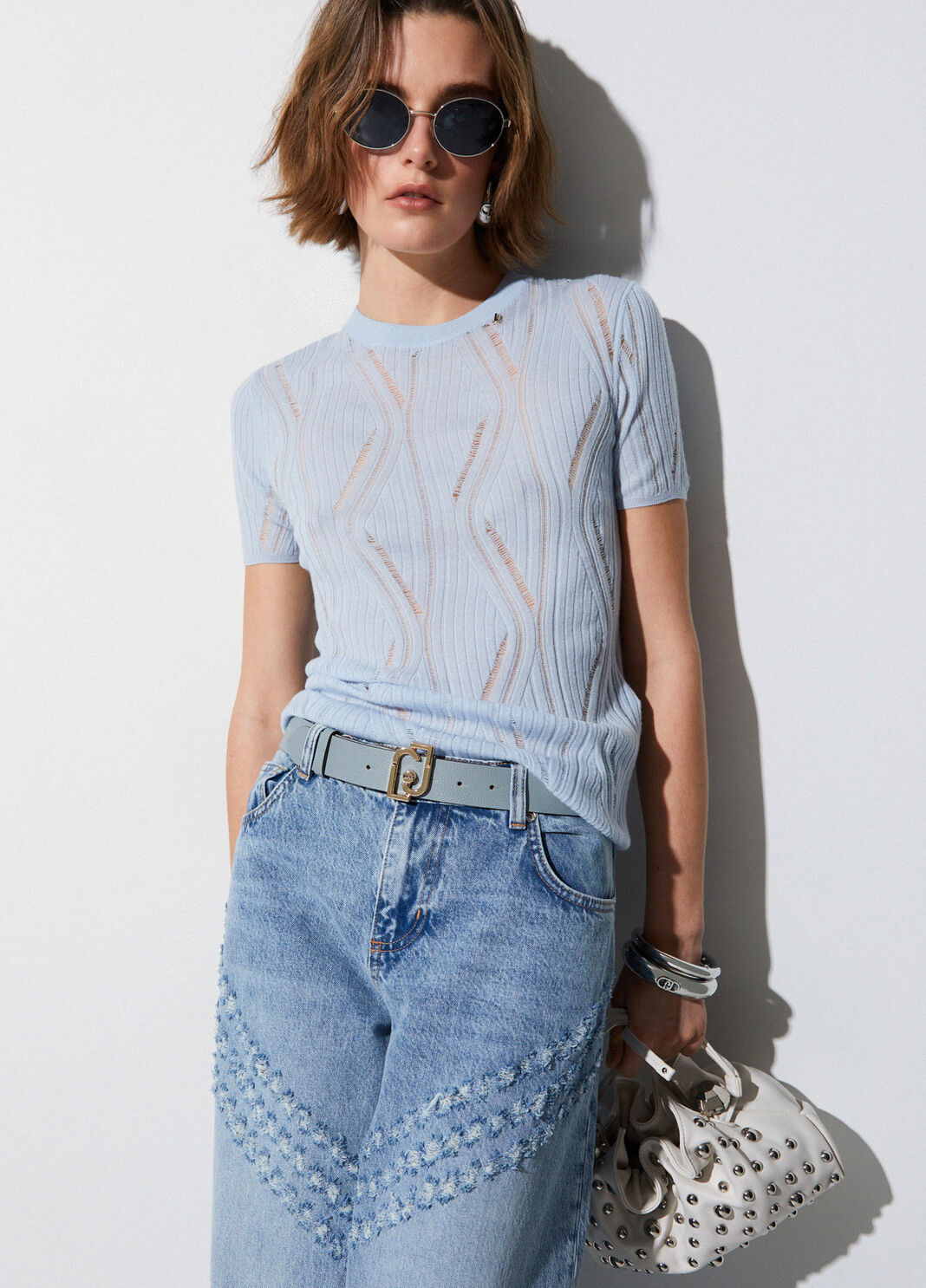 Knit jumper light blue Liu Jo - large image number 2